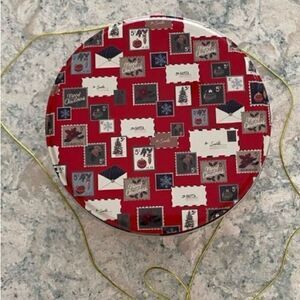 Hearth & Hand Postage-stamp Small Christmas Storage Tin